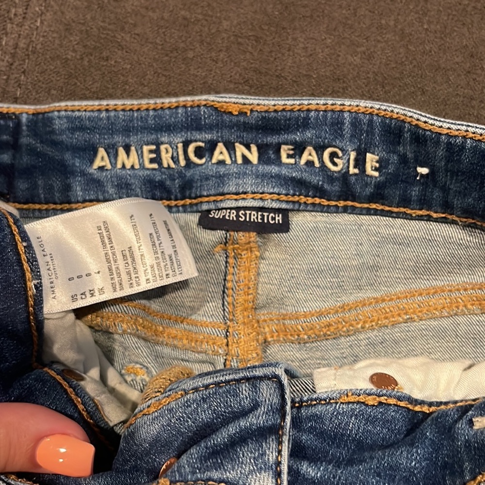 BUNDLE - (2) American Eagle girls denim shorts size 0 - next level stretch - Picture 3 of 7